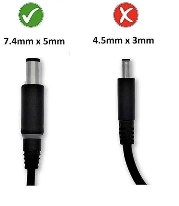 Dell Original 65W Laptop Adapter-Black, Big Pin 7.4 MM, 19.5V 3.34A, Warranty 1 Year(Part Code: 6TM1C, H374X, G4X7T) Without Power Cord
