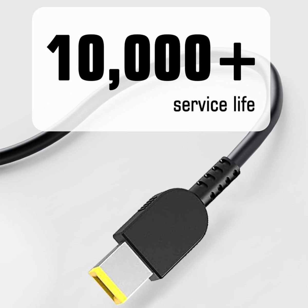 Lenovo 65W USB Slim Tip Rectangular pin Laptop Adapter/Charger with Power Cord for Select Models of Lenovo Laptops (888015000, Black)