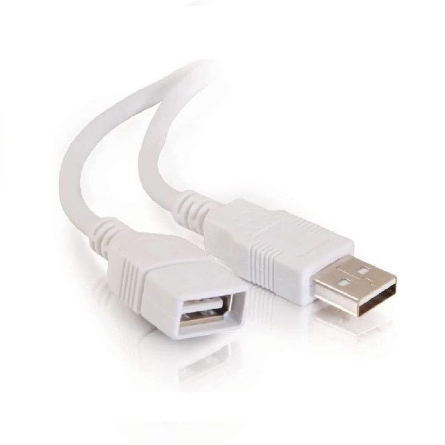 STECKER | USB 2.0 Male A to Female A Extension Cable 3 Meter – Super Speed 5Gbps for Printer, PC, External Hard Drive, LED/LCD TV USB Ports – White