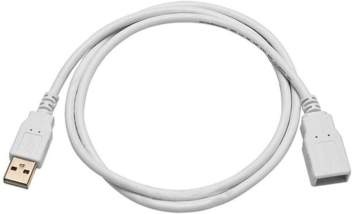 STECKER | USB 2.0 Male A to Female A Extension Cable 3 Meter – Super Speed 5Gbps for Printer, PC, External Hard Drive, LED/LCD TV USB Ports – White