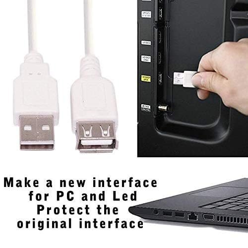 STECKER | USB 2.0 Male A to Female A Extension Cable 3 Meter – Super Speed 5Gbps for Printer, PC, External Hard Drive, LED/LCD TV USB Ports – White
