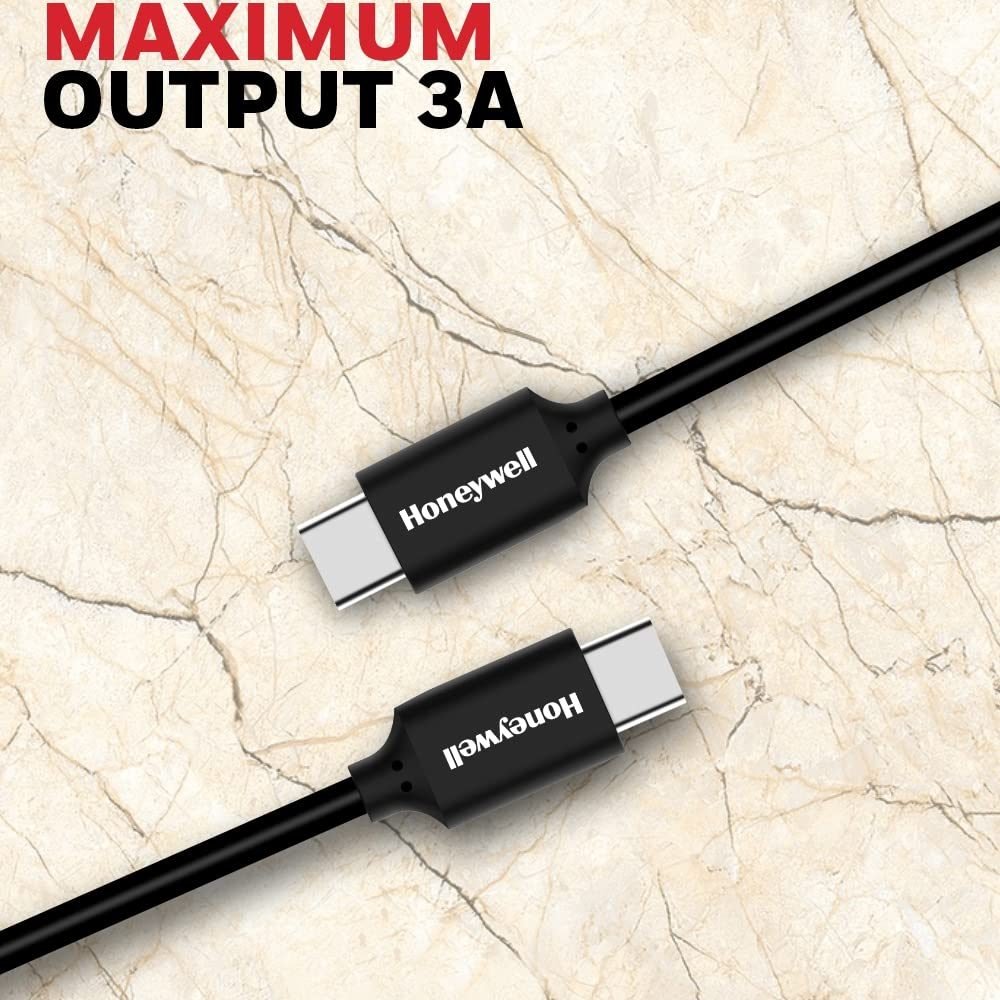 Honeywell Type C To Type C USB 3.1 Cable, PD 100W with Max Output 3A, QC 3.0, Ultra-Fast Charge & Sync Cable, 5GB transfer speed,Compatible with Smartphones,Laptop,Power Bank, Tablet- 6 Feet(1.8M)