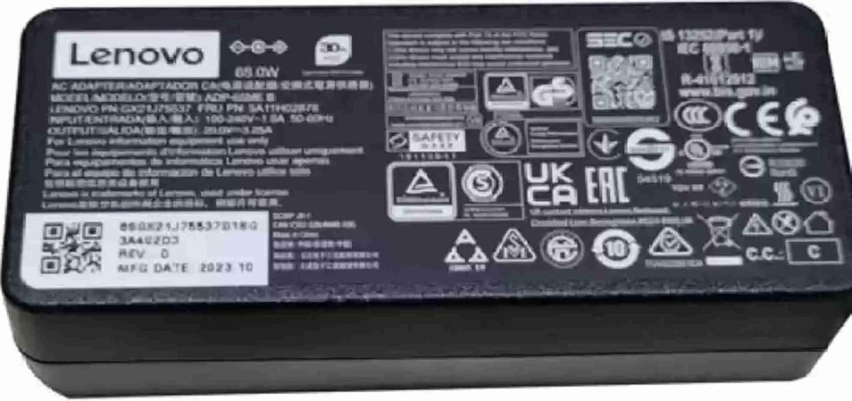 Len-OVO 65W Orignal Adapter Charger for Lenovo PA-1650-74 PN: GX21J75537 65W Round Tip/Pin AC (with Power Cable), Black
