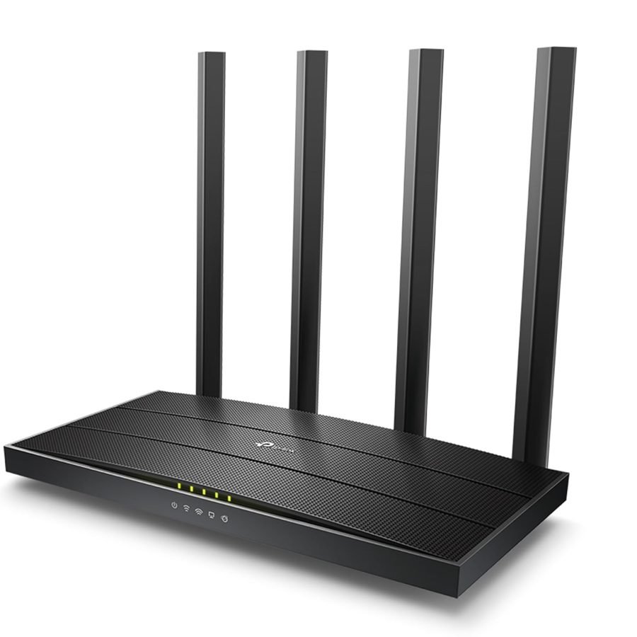 TP-Link Archer AC1200 Archer C6 Wi-Fi Speed Up to 867 Mbps/5 GHz + 400Mbps/2.4 GHz, 5 Gigabit Ports, 4 External Antennas, MU-MIMO, Dual Band, WiFi Coverage with Access Point Mode, Black