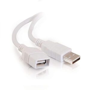 STECKER | USB 2.0 Male A to Female A Extension Cable 3 Meter – Super Speed 5Gbps for Printer, PC, External Hard Drive, LED/LCD TV USB Ports – White
